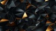 © Darcraft - Black and gold geometric background with triangles seamless pattern.