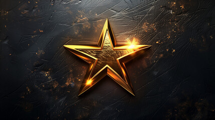 gold star on black background