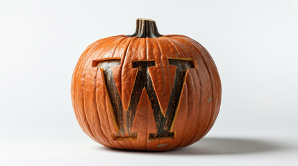 Pumpkin Carved with the Letter 