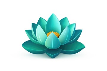 Wall Mural - A single blue lotus flower sits on a plain white background, ideal for use in branding and design projects