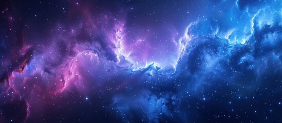 Wall Mural - A purple and blue galaxy with stars and a purple line. The galaxy is very colorful and has a lot of stars