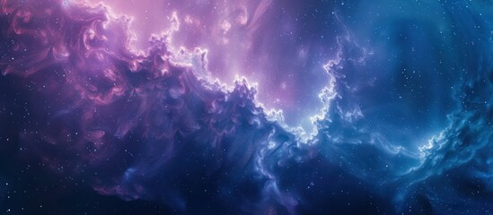 Wall Mural - A purple and blue galaxy with stars and a purple line