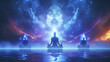 © Luluraschi - group of ethereal light beings meditating, higher dimensional light, celestial, energetic, cellular healing
