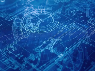 blueprint close-up background, technical document for a building