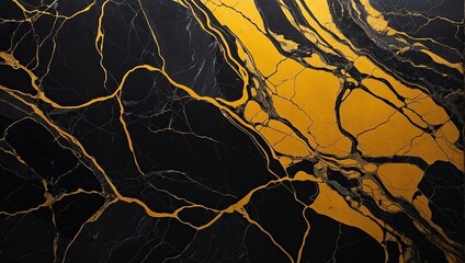 Abstract yellow marble texture background with yellow and black pattern.