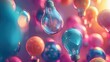 © ofri - 3d idea bulbs floating in space colorful style
