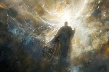 Wall Mural - celestial being banishing shadows with divine light