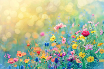 vibrant floral background with a wildflower meadow, representing the diverse and nurturing nature of