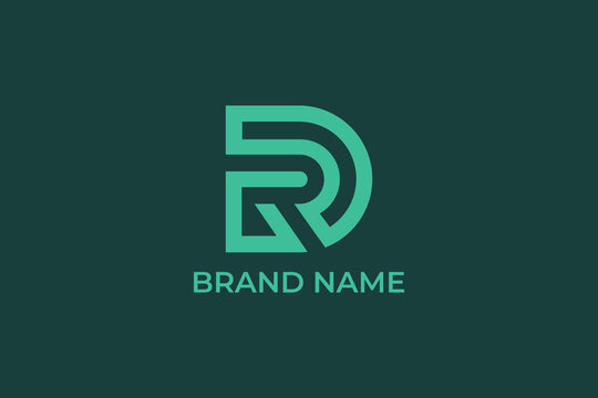 letter D lineart logo, letter C modern abstract logo, letter CR logo design