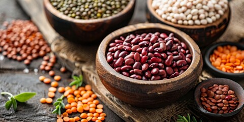 Red beans and white beans Dried beans, lentils, peas... Benefits of beans, organic vegetables, green food, Nourishing Legumes: Exploring the Benefits of Beans and Peas in a Healthy Lifestyle