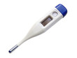 © kanoktuch - Digital thermometer with blue tip. This medical device is used for measuring body temperature, featuring an easy-to-read digital display, isolated on transparent background, png.