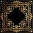 © pannastudio - gold square frame on black background