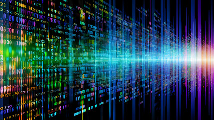 Glowing binary code