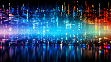 Glowing binary code