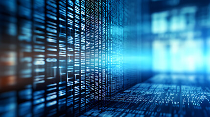 Glowing binary code