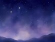 © Jeannaa - Beautiful night sky with starry background over mountains, showcasing a serene and dreamy atmosphere with twinkling stars.