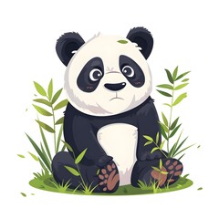 Wall Mural - panda with bamboo