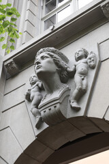 Wall Mural - A woman's head. Sculpture