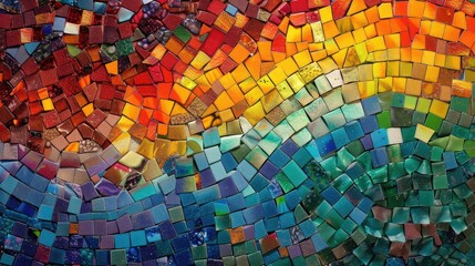 Vibrant mosaic backdrop