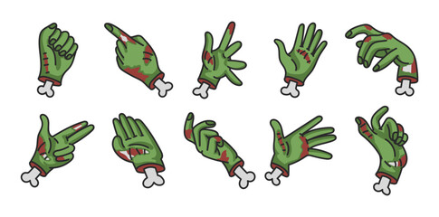 Zombie Hand Doodle Set