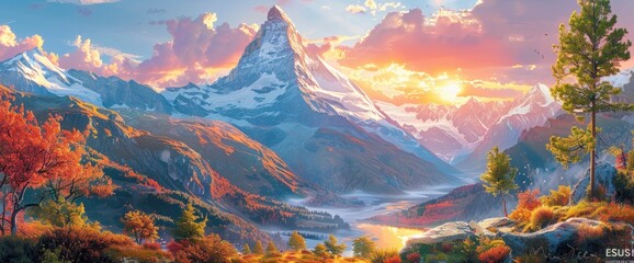 The Magical Mountain Landscape In The Swiss Alps Is Breathtaking, HD