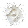 © Sim - milk splash top view full length on transparency background PNG