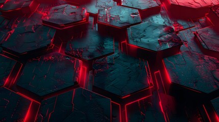 futuristic black background with red light technology