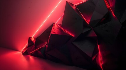 futuristic black background with red light technology