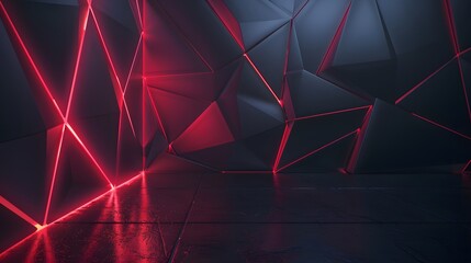 futuristic black background with red light technology