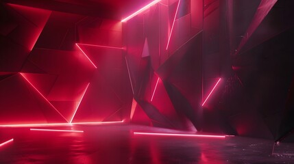 futuristic black background with red light technology