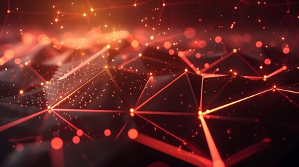 futuristic black background with red light technology