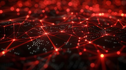 futuristic black background with red light technology
