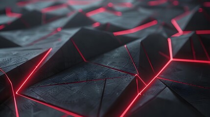 futuristic black background with red light technology