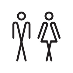 Wall Mural - Lavatory and restroom sign for man and women isolated icon graphic vector