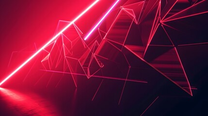 futuristic black background with red light technology