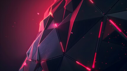 futuristic black background with red light technology