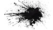 © Ziyan - black ink Splatter, black paint, ink brush strokes, brushes, lines, grungy. Dirty artistic design elements, Black inked splatter dirt stain splattered spray splash with drops blots.
