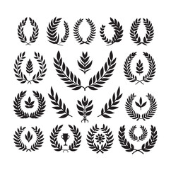 Wall Mural - laurel sign illustration icon logo vector illustration