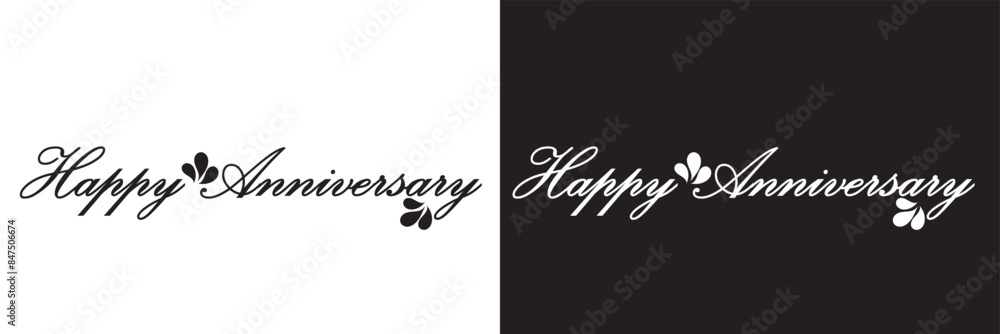Happy Anniversary calligraphy hand lettering isolated on white and ...
