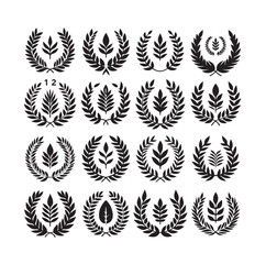 Wall Mural - laurel sign illustration icon logo vector illustration