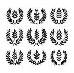 Wall Mural - laurel sign illustration icon logo vector illustration