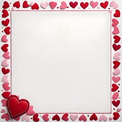 A blank white paper with a valentines day border theme --ar 4:5