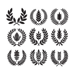 Wall Mural - laurel sign illustration icon logo vector illustration