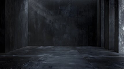 Wall Mural - dark room with a floor