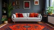 © Jeff - White sofa - red pillows - stylish living room - high-end - elegant