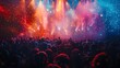 © Jirapron - Vibrant Concert Crowd Energized Under Colorful Psychedelic Stage Lights
