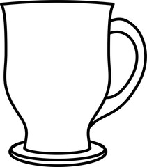 Canvas Print - Glass mug outline illustration vector