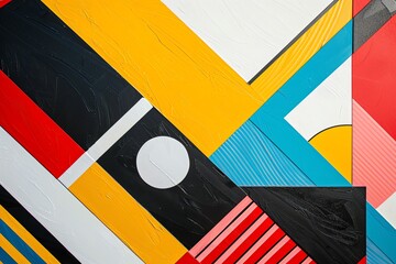 Wall Mural - Bold primary colors and geometric shapes in abstract background