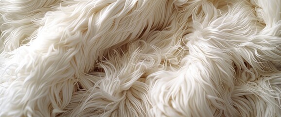 Wall Mural - A Close-Up Of The Soft Texture Of White Fur, Soothing And Gentle, HD