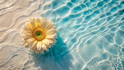 Summer Serenity: Floral Elegance by the Seashore. Suitable for: travel and tourism promotions, beach resorts, vacation rentals, summer-themed events, coastal lifestyle brands, social media ads.